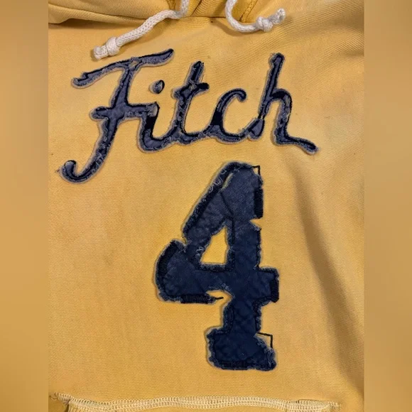 Abercrombie & Fitch Yellow Vintage Hoodie Sweatshirt - Picture 4 of 6